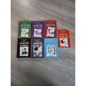 Diary Of A Wimpy Kid Book Bundle, 7 Used Books